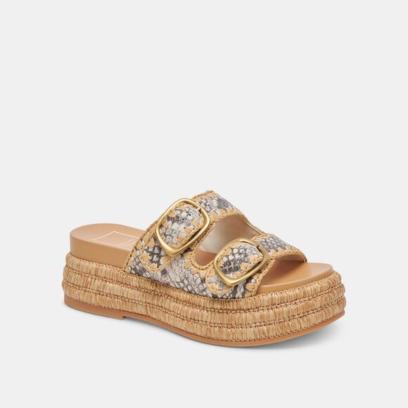 NEW DOLCE VITA Leather Wanika Platform Sandals Black/white for women 252 - Picture 2 of 10